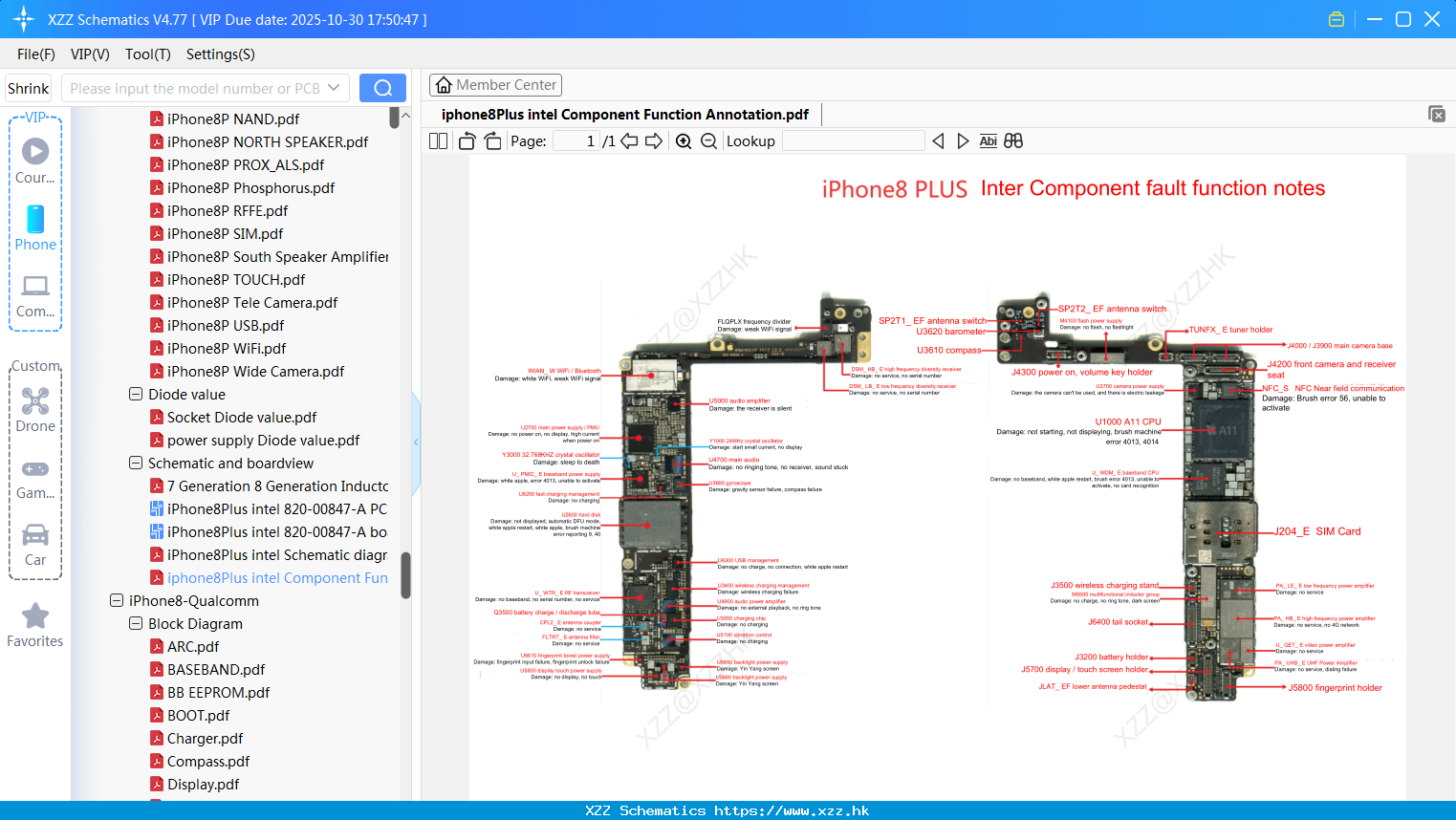 IPhone8Plus Intel Component Function Annotation